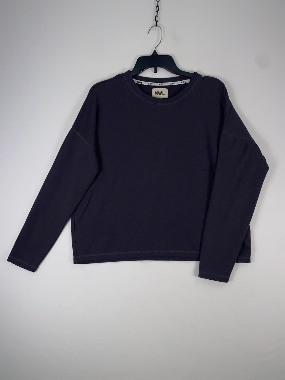 Madewell MWL Sweatshirt Womens Medium Gray Crew Neck Fleece Pullover Long Sleeve